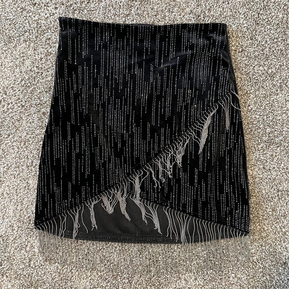 h:ours Velvet Mini Skirt